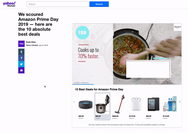 Shoppable video live